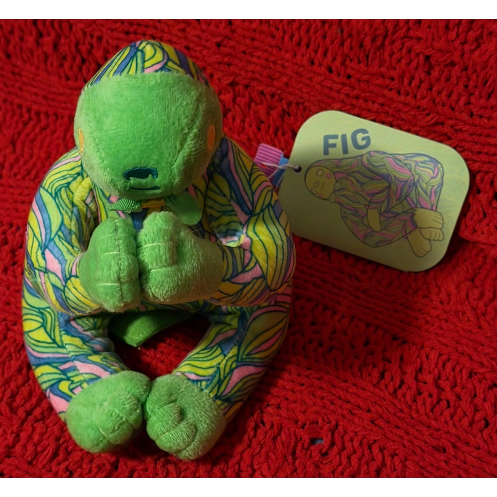 Meow Wolf Convergence Station Fig Plush Toy Recycled PET Green Multi Color Leaf